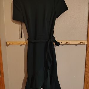 Andrew Marc Green Midi Dress with Ruffle Detail - Never Worn